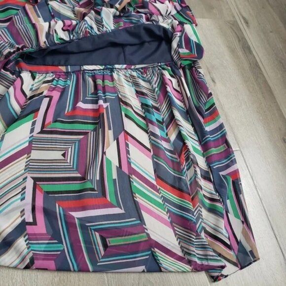 Juicy Couture Black Label Women's XS Colourful Geo Abstract Peasant Maxi Dress - Picture 6 of 16